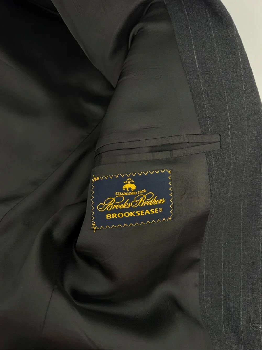 Brooks Brothers 2 Piece Suit 38R 32x29 Gray Striped Wool